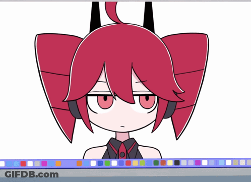 Cartoon Girl With Red Hair And Headphones GIF