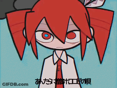 Cartoon Girl With Red Hair And Tie GIF