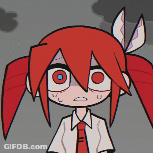 Cartoon Girl With Red Hair And White Ears GIF