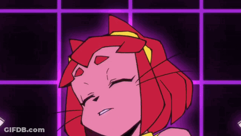 Cartoon Girl With Red Hair And Yellow Ribbon GIF