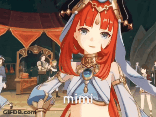 Cartoon Girl With Red Hair Saying Mimi GIF