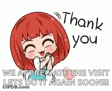 Cartoon Girl With Red Hair Saying Thank You GIF
