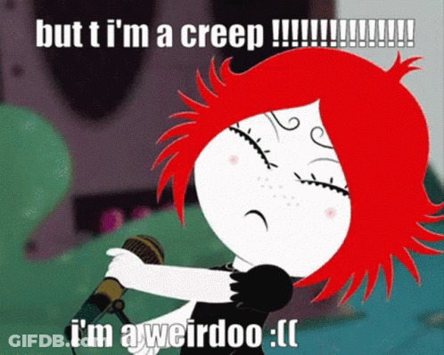 Cartoon Girl With Red Hair Singing Into Microphone GIF