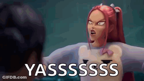 Cartoon Girl With Red Hair Yelling At Man In Teddy Bear Sweater GIF