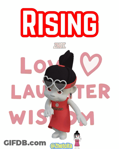Cartoon Girl With Rising Headband GIF