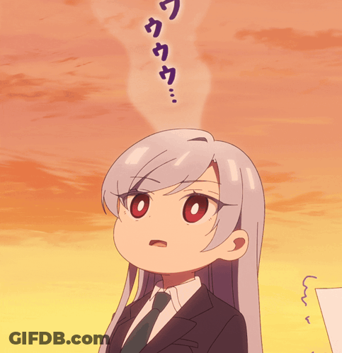 Cartoon Girl With Smoke Coming Out Of Hair GIF