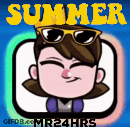 Cartoon Girl With Sunglasses And Crown Summer Mr24hrs GIF
