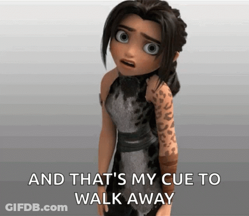 Cartoon Girl With Tattoo Saying That's My Cue GIF