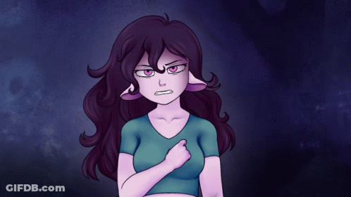 Cartoon Girl With Teddy Bear On Head Saying TikTok GIF