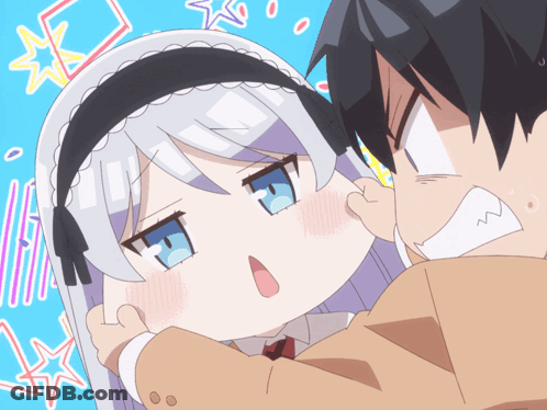 Cartoon Girl With White Hair And Blue Eyes GIF