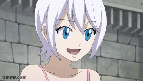 Cartoon Girl With White Hair And Blue Eyes GIF
