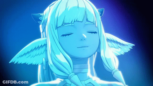 Cartoon Girl With White Hair And Blue Eyes GIF