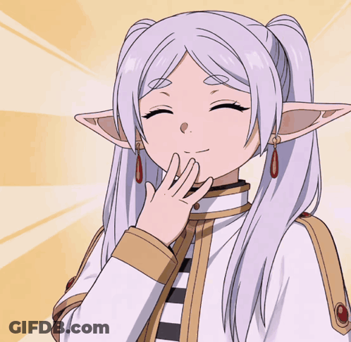 Cartoon Girl With White Hair And Ears Smiling GIF