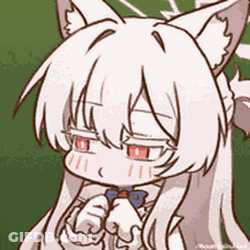 Cartoon Girl With White Hair And Red Eyes GIF