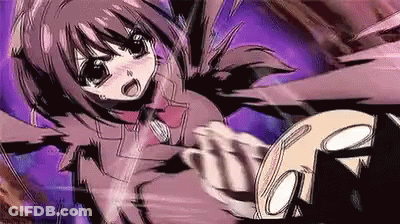 Cartoon Girl With Wings Being Kicked GIF