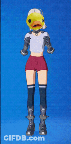 Cartoon Girl With Yellow Duck Head GIF