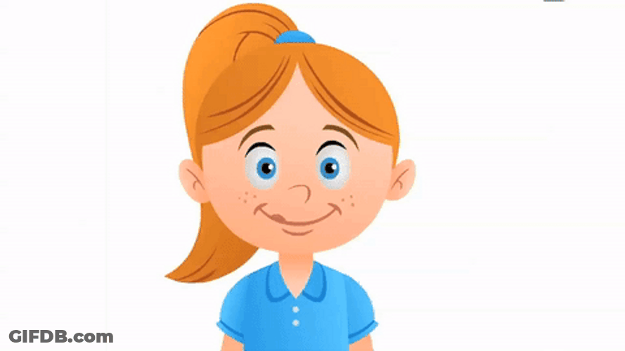 Cartoon Girl Yummy Reaction GIF