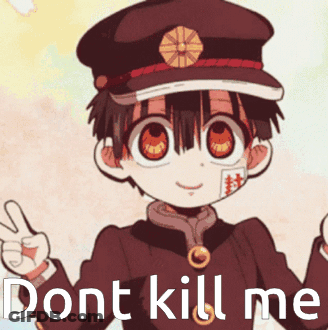 Cartoon Giving Peace Sign With Don't Kill Me GIF