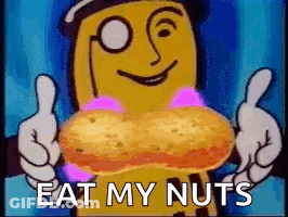 Cartoon Giving Thumbs Up Holding Peanut GIF