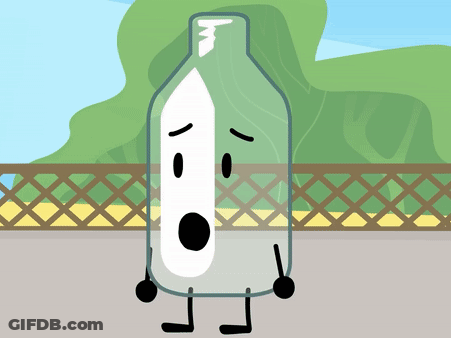 Cartoon Glass Bottle With Face GIF