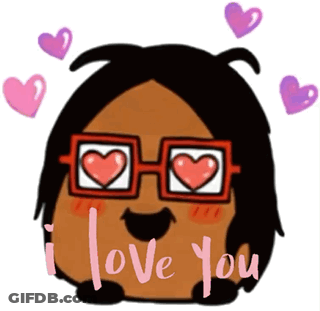 Cartoon Glasses Heart Eyes I Love You GIF
