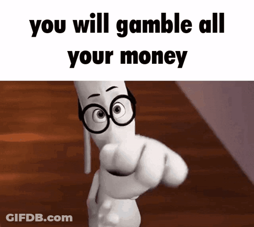 Cartoon Glasses Pointing You Gamble All Your Money GIF