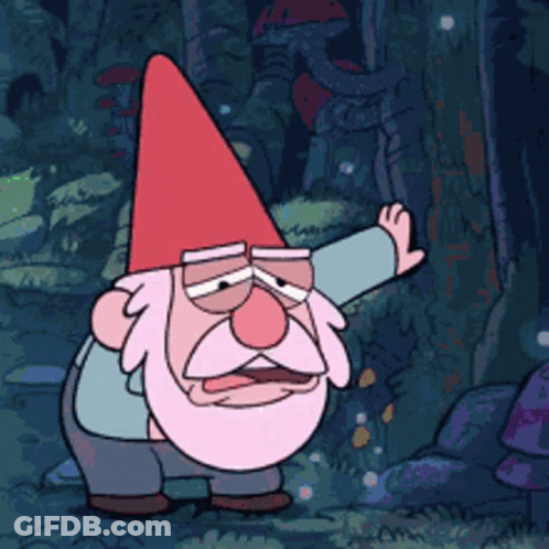 Cartoon Gnome With Red Hat And Beard GIF