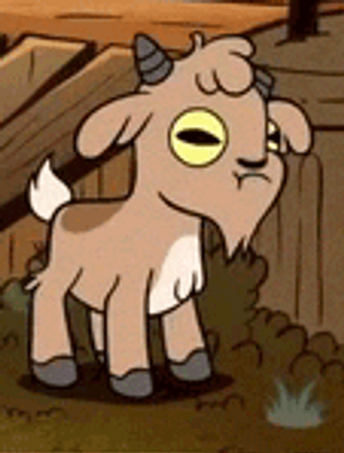Cartoon Goat Chewing GIF