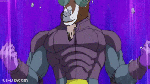 Cartoon Goat In Purple Armor GIF