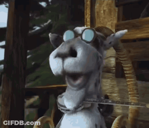 Cartoon Goat Wearing Glasses And Guitar GIF