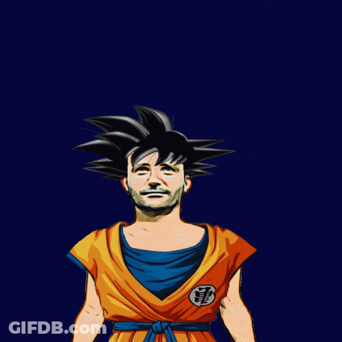 Cartoon Goku With Chinese Writing GIF
