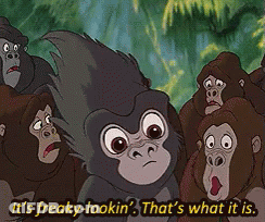 Cartoon Gorilla Says It's Freaky Looking GIF