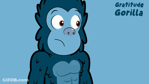 Cartoon Gorilla With Gratitude Gorilla GIF