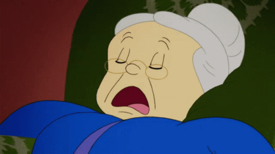 Cartoon Grandma Snoring Sleeping GIF