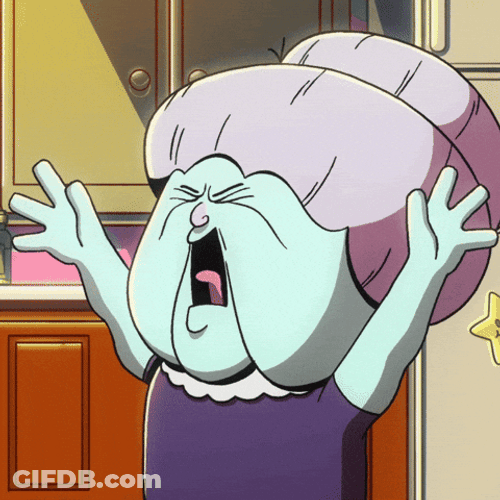 Cartoon Granny Freaking Out Screams GIF