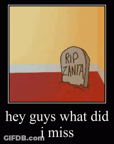 Cartoon Gravestone Saying RIP Zanta GIF
