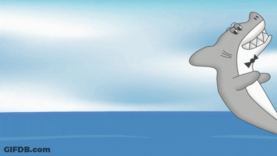 Cartoon Gray Dancing Shark GIF