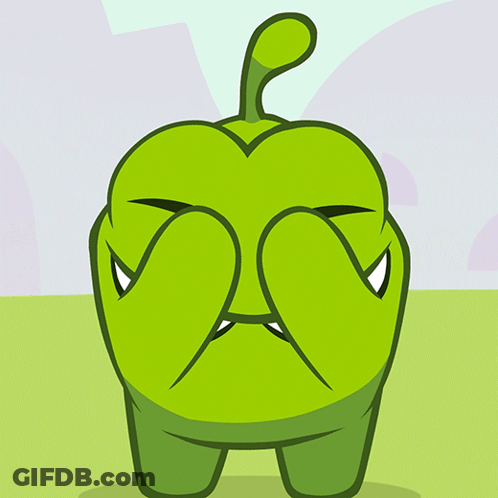 Cartoon Green Character Covering Eyes GIF