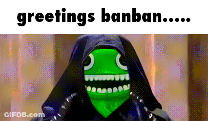 Cartoon Green Face Saying Greetings Banban GIF