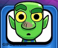 Cartoon Green Face With Yellow Eyes In Blue Box GIF