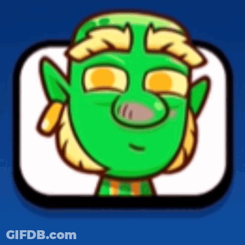 Cartoon Green Face With Yellow Hair GIF