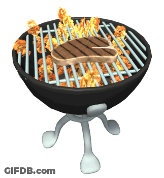 Cartoon Grill With Steak GIF
