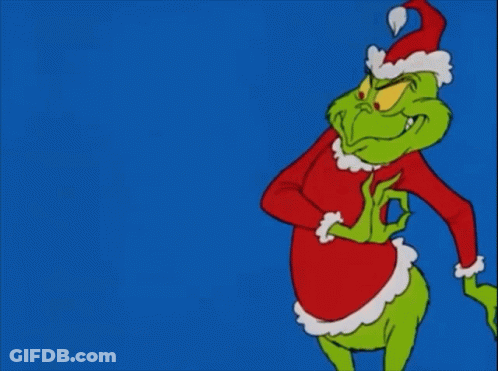 Cartoon Grinch With Santa Hat GIF