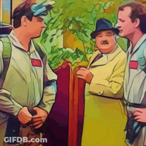 Cartoon Group Of Men Standing Next To Each Other GIF