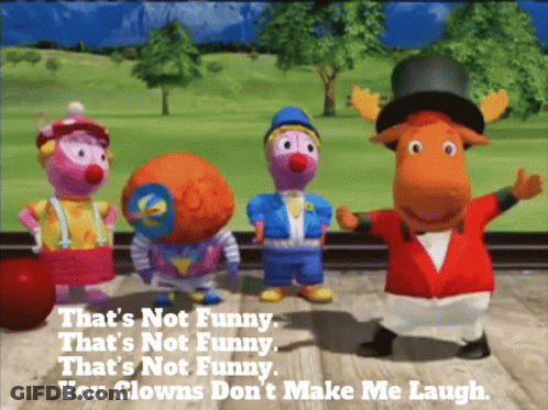 Cartoon Group Saying That's Not Funny GIF