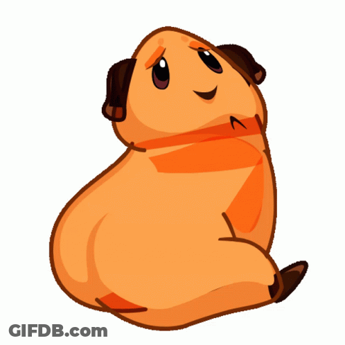 Cartoon Guinea Pig Wearing Scarf GIF