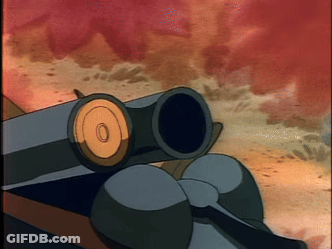 Cartoon Gun With Number 0 GIF