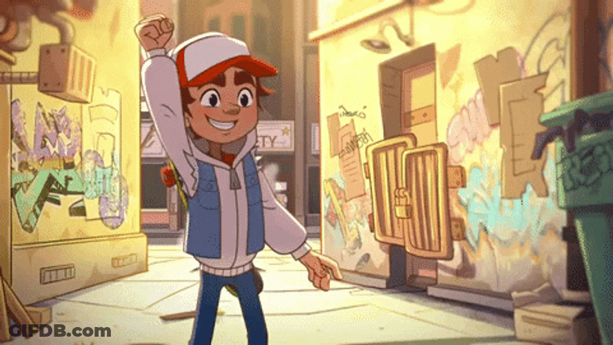 Cartoon Guy Awesome Job Fist Pump GIF