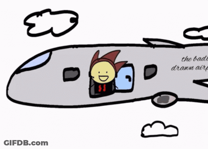 Cartoon Guy Fall Out From Plane GIF