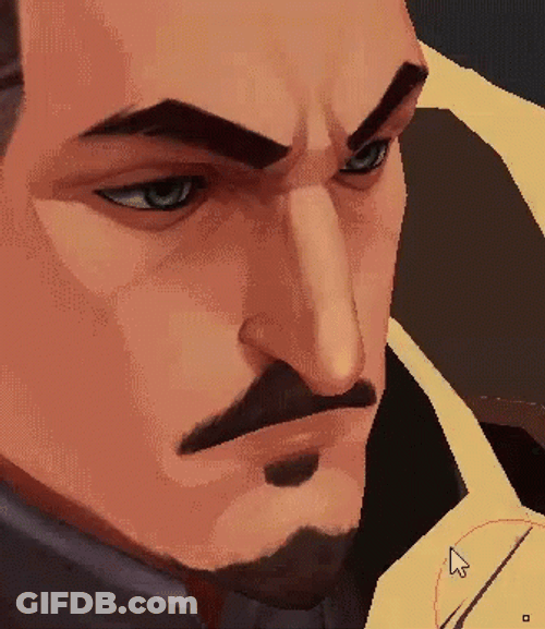 Cartoon Guy Moving Mustache Animation GIF